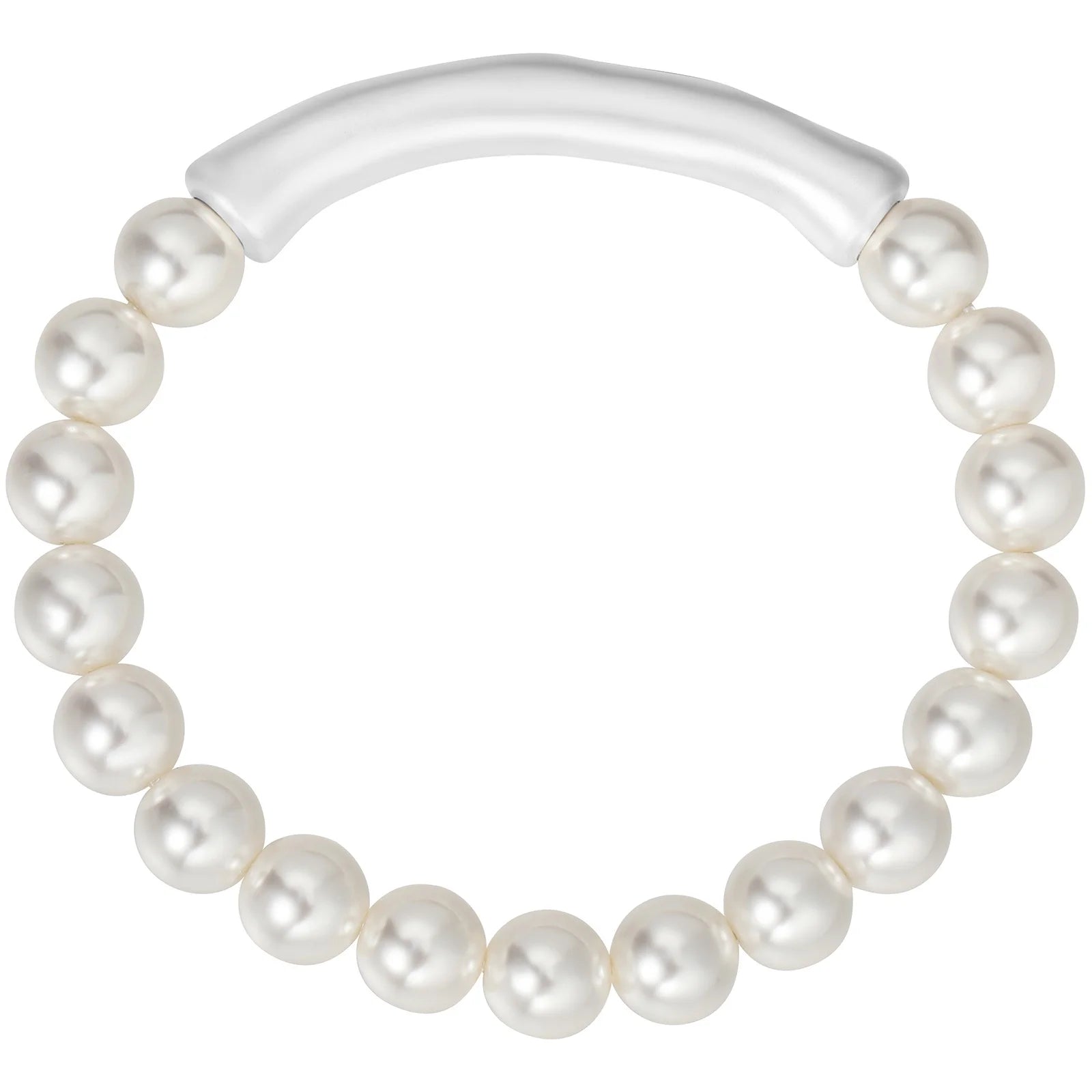 Fashion Personalized Silver Bamboo Bright White Pearl Beaded Bracelet Women Jewelry Gifts Factory Customized