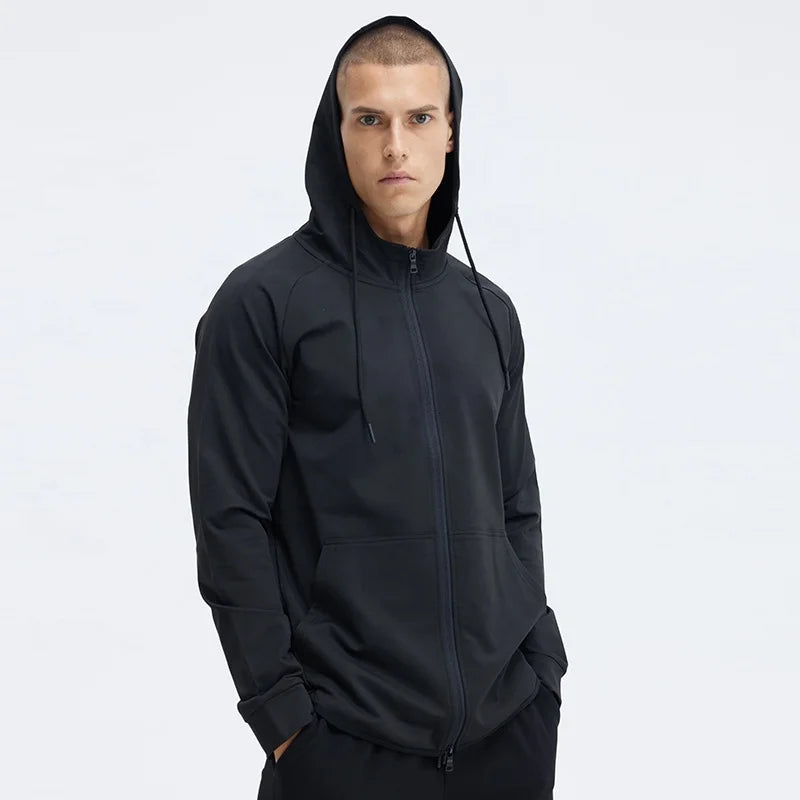 Sports Wears Gym Fitness Men Jacket 96% Polyester 4%spandex Training Zipper Hoodie Jacket for Men