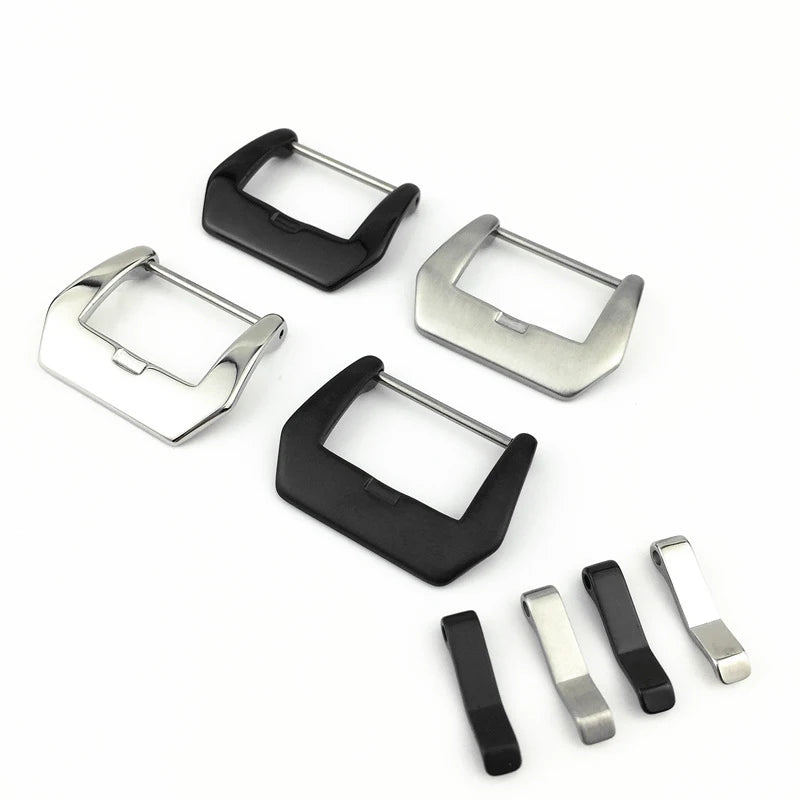 Brushed 316L Stainless Steel Metal Watch Band Replacement Clasp Screw Buckle 18mm 20mm 22mm 24mm