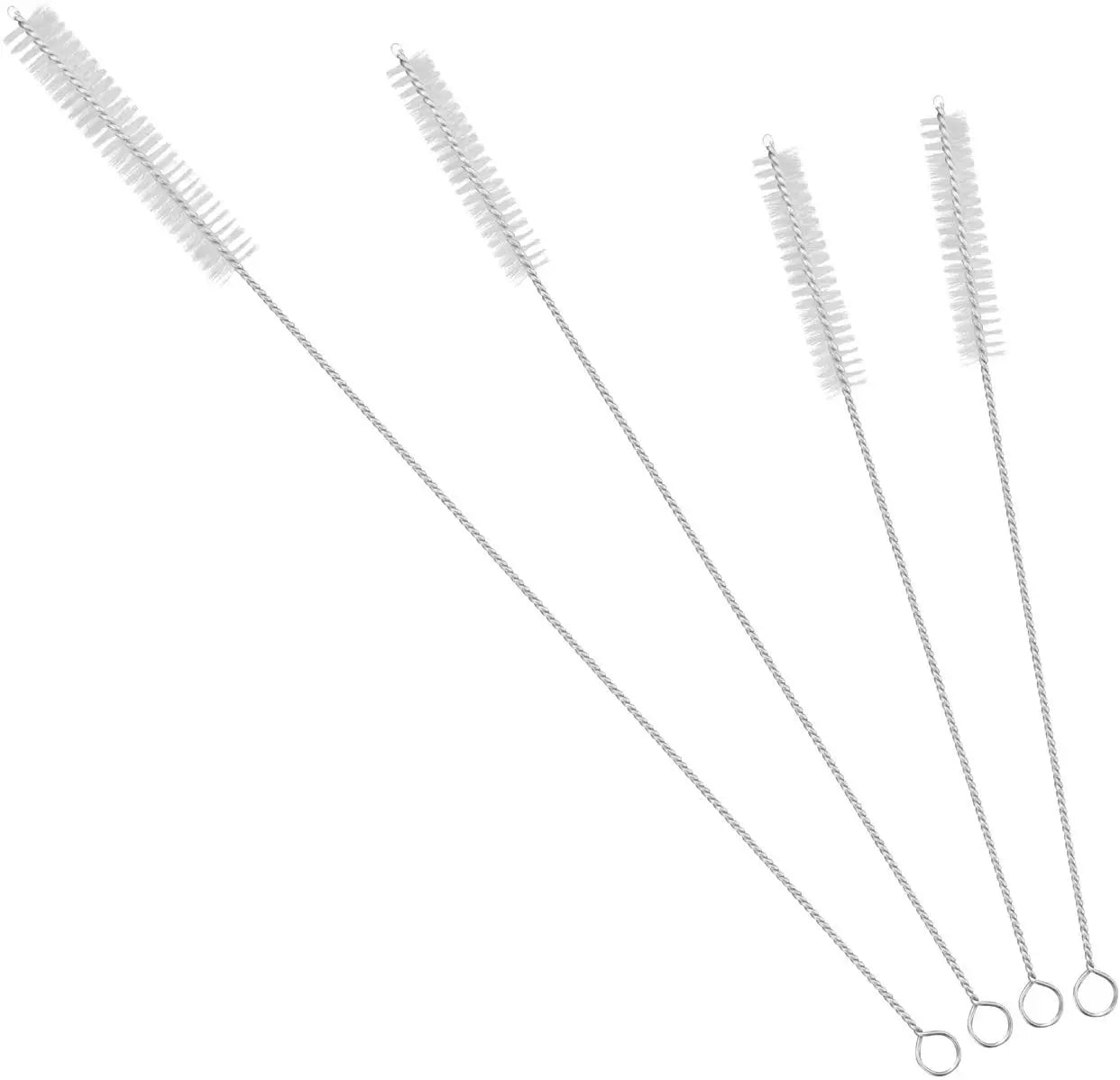 Food Grade Stainless Steel White Nylon Straw Cleaning Brush