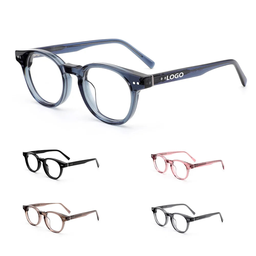 Vintage Specialized Acetate Fashionable Eyeglasses Frames Classic Retro Round Acetate Eyewear Optical Frames Unisex