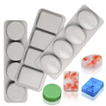 SILIKOLOVE Factory 4 Cavity Round Oval Cuboid Shape Soap Maker LFGB Platinum Non Stick BPA Free Silicone Soap Molds