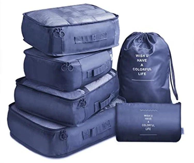 Packing Cubes for Travel 6Pcs Travel Cubes Set Foldable Suitcase Organizer Lightweight Luggage Storage Bag