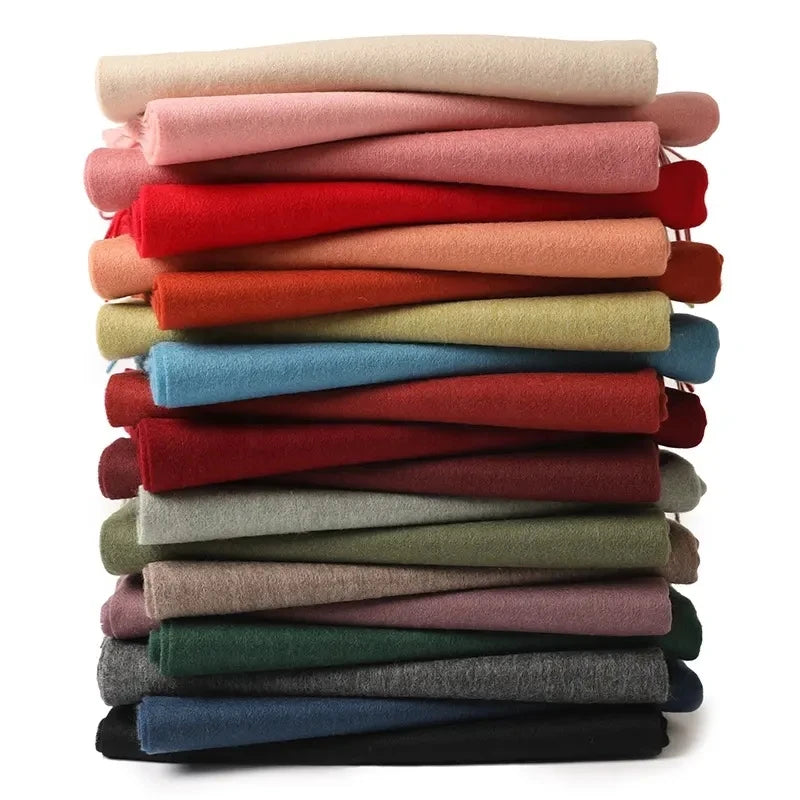 Oversized Wool Blend Shawl for Women Soft Warm Winter Tassel Scarf Thick Cashmere Wool Wrap