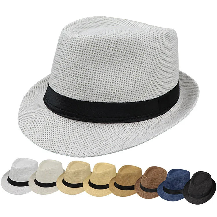 Wholesale Straw Hat Admit Breathable Beach Gentleman Panama Hat Outdoor Sun Men's Visor Jazz Hat