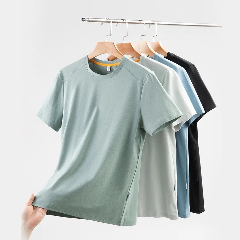 Custom 200g Solona Mesh Sports T-Shirt Quick-Drying Jersey  T Shirt for Summer Work Clothes Solid Pattern for Running Marathon
