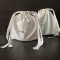 Custom Eco Friendly Luxury Cotton Twill Jewelry Pouch Promotional White Velvet Gemstone Drawstring Bag With Logo Printed