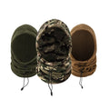 2024 Men's Thermal Polar Fleece Balaclava Neck Hood Windproof Winter Cagoule with Camouflage Ski Face Mask Keep Warm for Sports