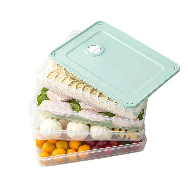 Food Storage Box Dumpling Refrigerator Crisper Kitchen Airtight Box Vegetable Rack Microwave Oven
