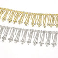 Luxury Crystal Rhinestone Tassel Trimming 4.5cm Rhinestone Fringe Trimming Chain for Wedding Bridal Dress Accessories