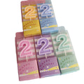 Handmade Happy Birthday Cake Candles in Different Types and Patterns Made From Paraffin Wax and Stick Features