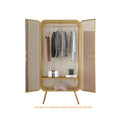 OEM/ODM Wrought Iron Grid Wardrobe Golden Hotel Suite Single Wardrobe Clothing Store Display Metal Cabinet
