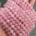 Wholesale 6/8/10/12mm Round Loose Natural Stone Madagascar Pink Rose Quartz Beads for Jewelry Making