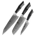 Hot Selling Carbon Steel Japanese 67 Layers Damascus Steel Knives G10 Handle Sharp Kitchen Chef Knife Set 3 Pcs