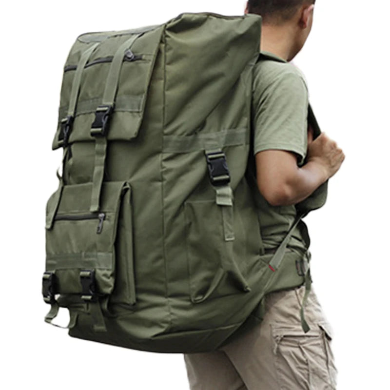 Outdoor 120L Large Capacity Waterproof Anti-Theft Zipper Closure Mountaineering Camping Unisex Hunting Backpack