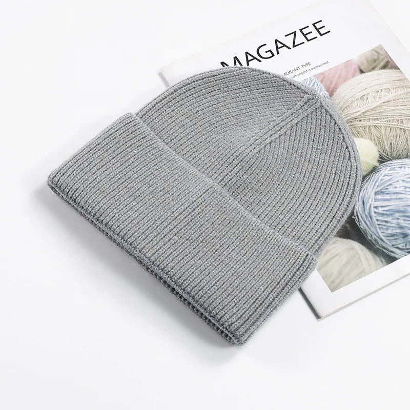 Knitted Beanies Hat Elastic Comfortable Thickened Keep Warm Knitted Hat for Men
