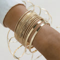 Fashion New Trendy 14 Piece Wide-faced Bracelet Set Cuff Semanario Bracelets Women Charm Bangle Jewelry