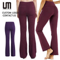 2025 New High Waist Flare Yoga Pants for Women - Plus Size Wide Leg Workout Trousers Gym Lounge Pants (OEM/Wholesale)