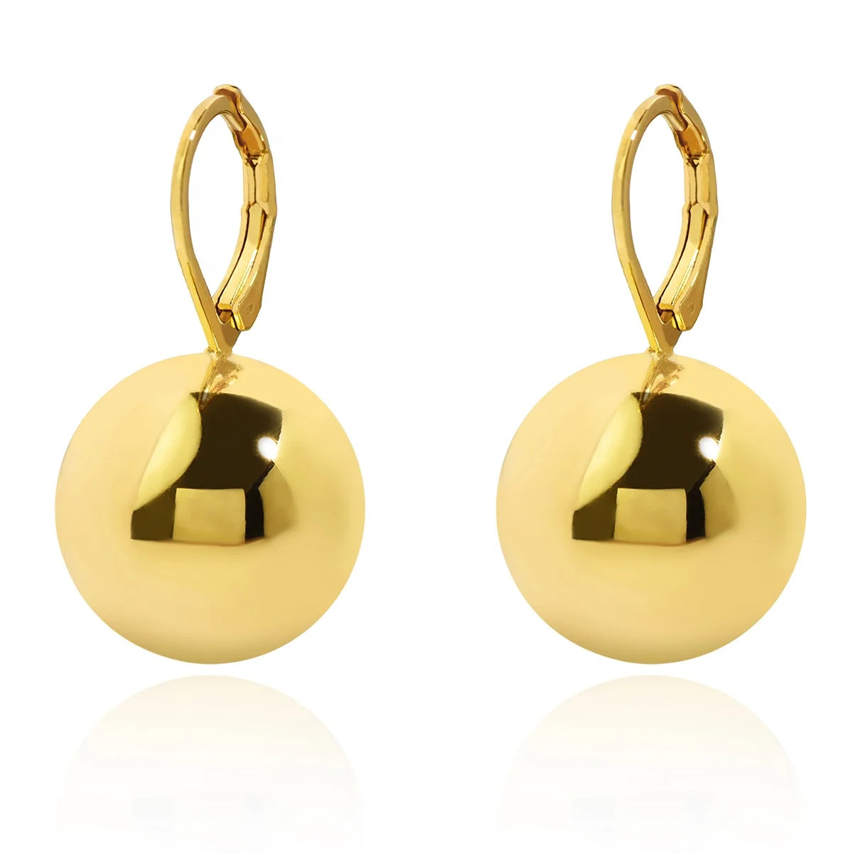 Best Selling Premium Brass Electroplated Gold Silver Ball Drop Earrings Women Jewelry Gift