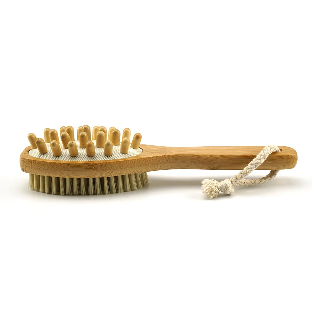 Cleansing Supplies Wet/Dry Refillable Wooden Bath Body Brush with Shower Hook Bath Brushes Sponges & Scrubbers