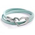 Multifunction Charm Heart Clasp Choker Women Minimalist Plain Leather Wrap Bracelet Jewelry