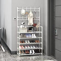 Cheap and Simple All-in-one Coat Rack Home Multi-functional Floor Door Rack Multi-layer Combination Shoe and Hat Rack Metal