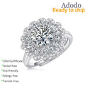 Custom Gra Pass Diamond Tester 2ct Moissanite Engagement Flowers Rings 925 Sterling Silver for Wedding Women Men Luxury Jewelry