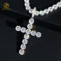 Large 10mm Moissanite Diamond Tester Cross Pendant 925 Silver Hip Hop Rock Iced Style Lucky Charms Hip Hop Rock Iced Charms