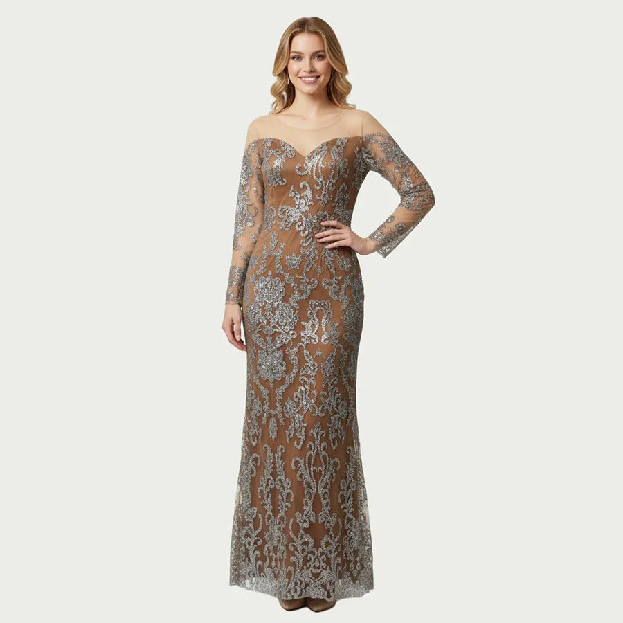 Wholesale Ladies Evening Party Dresses for Women Printed with Crystal Decoration Chapel Train MegaBDM