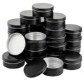 Round Black Gold Silver Aluminum Cosmetic Jars 30ml Capacity with Screw Cap for Perfume Lipstick Wigs Skin Care-Storage Display