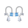CZCITY Simple Dainty Crystal Earrings 925 Sterling Silver Cubic Zircon Teardrop Earring for Women Christmas Jewelry Gift