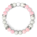 Natural Gemstone Howlite Rose Quartz Zircon Spacer Fashion Bracelet for Women