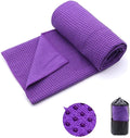Wholesale Solid Color Microfiber Yoga Mat Towel Quick Dry Non-Slip with Silicon Dots Knitted Printed Logo for Hot Yoga