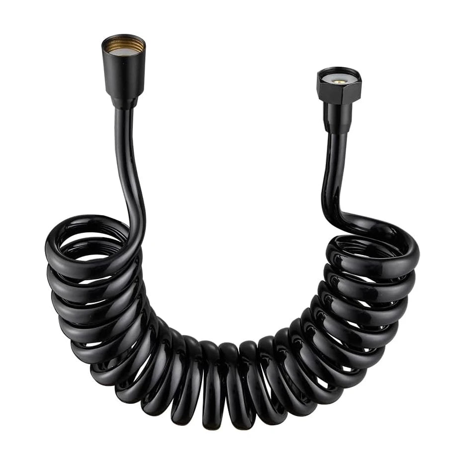 Household Bathroom Plastic PVC Spring Flexible Shower Hose Black for Toilet Faucet Bidet Sprayer Hand Shower