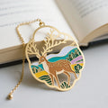 Hot Sale Custom Stock Metal Art Fantasy Hollowed Out Bookmark Gold Plated Blank Etched Brass Stainless Steel Laser Cut Bookmark