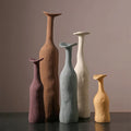 Nordic Ins Popular Morandi Art Plain Embryo Flower Ware Minimalist Creative Irregular Matte Ceramic Vase Decor
