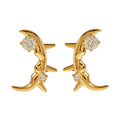 Trendy Stainless Steel 18K Gold Plated Cubic Zircon Geometric Shape CC Stud Personalized Women's Jewelry for Anniversary