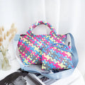 Good Capacity Cross Body Bags S Small Size Color Matching Woven Tote Handbag Hand Work Overlapping Mosaic Weave Bags for Women
