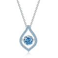 Light Luxury Premium S925 Sterling Silver Blue Moissanite Dancing Pendant D Color 1 Carat Moissanite Necklace for Women