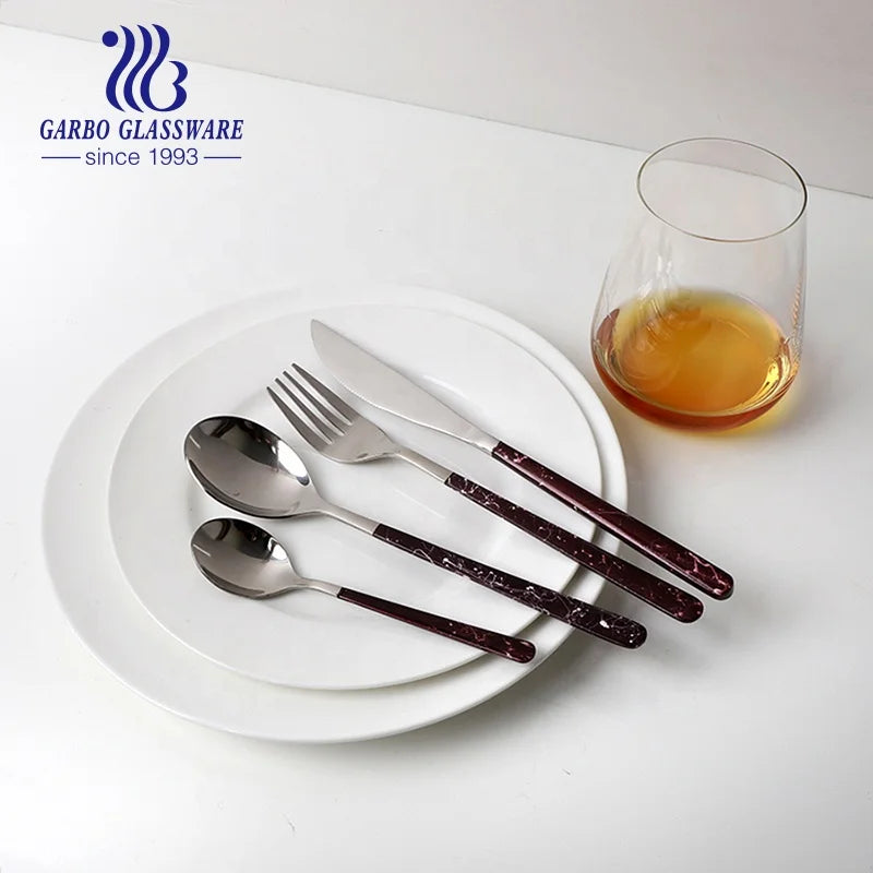 Cheap 16pcs Hand Polished Stainless Steel Dinner Set Silverware Knives and Spoon Fork Tableware Cutlery Set for Restaurant