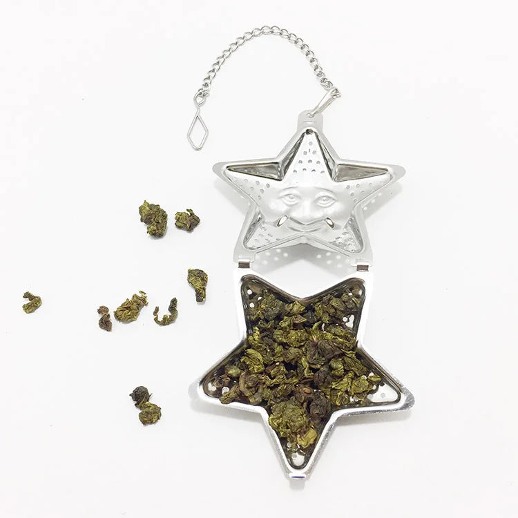 Dawneast Eco-Friendly Stainless Steel Star Tea Strainer Infuser for Loose Leaf Tea Herbal Spices & Seasonings