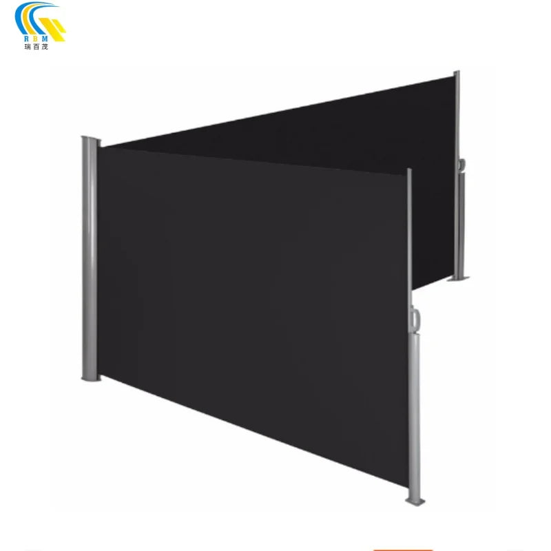 Modern Outdoor Patio Zip Screen Blinds Manual Roller Windproof PC Coated Steel Frame Polyester Sail Material Awnings