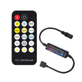 Mini Dual Color LED Dimmer Controller 17-Key RF Wireless Remote DC5V-24V 6A Max Load CE ROHS FCC Certified 1-Year Warranty
