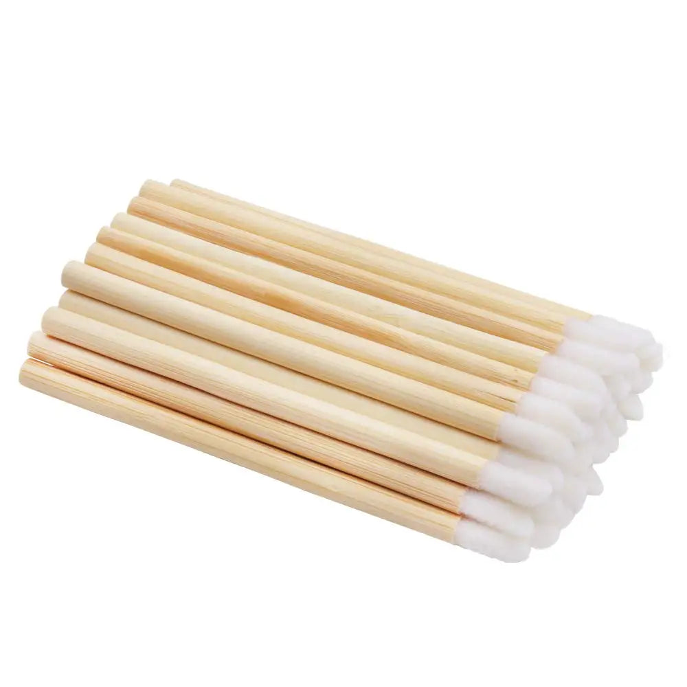 Bamboo Stick Brush Lip Eyelash Applicator Lip Gloss Brush Biodegradable ECO Friendly Wooden Ends Brush for Woman Makeup MegaBDM