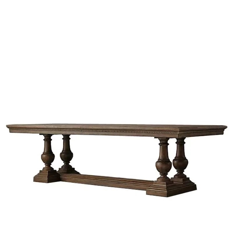 American Countryside Retro Square Dining Table Set Modern Oak Material Long Conference Work Table