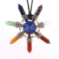 Hongzhuo Fashion Natural Crystal 7 Chakra Reiki Energy Pendant Lapis Lazuli Necklace Women Charm Jewelry