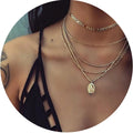 Religious Medal Pendant Multilayer Necklaces Layering Virgin Mary Choker Long Chain Gold Jewelry Accessories for Women