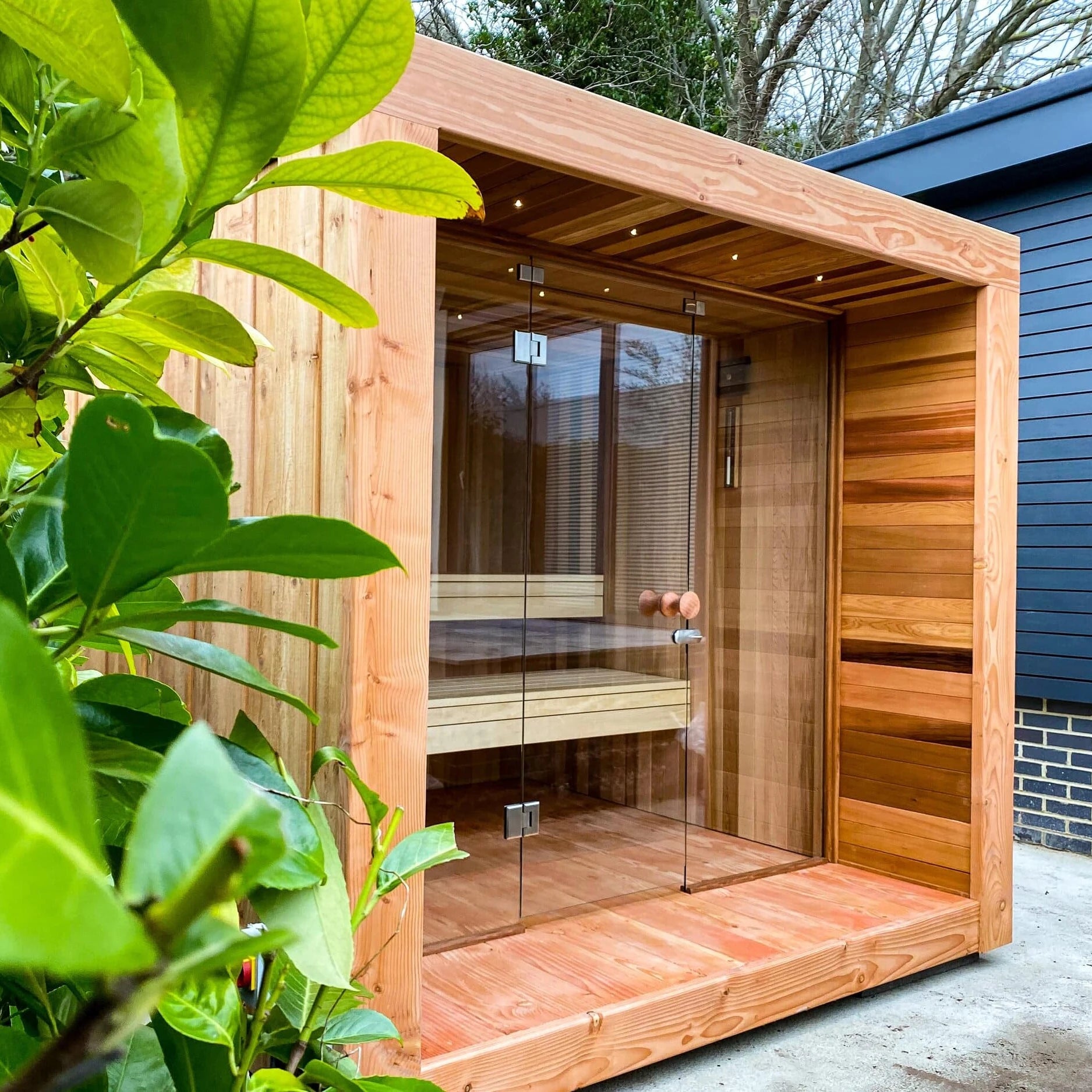 Outdoor Fashion Sauna Cube /Garden Two Person Lay Down Red Cedar Sauna Room
