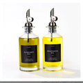 China Manufacture Glass Olive Oil & Syrup Dispenser Set for Cookie Use Multi-Purpose Vinegar and Warm Syrup Bottles
