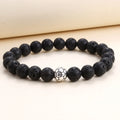 New Custom 8mm Football Fans Soccer Charm Beads Wristband Stretch Natural Lava Stone Beaded Bracelet gift